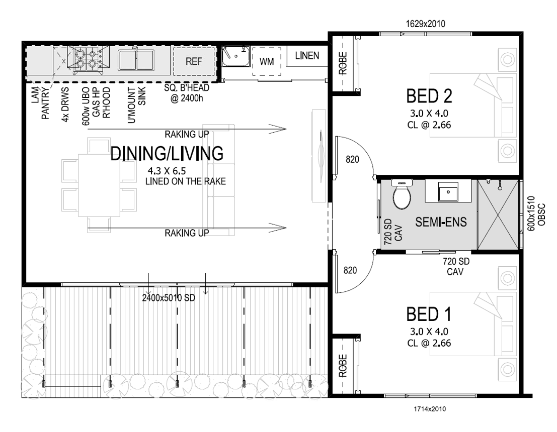 2x1 Granny Flat Floor Plan